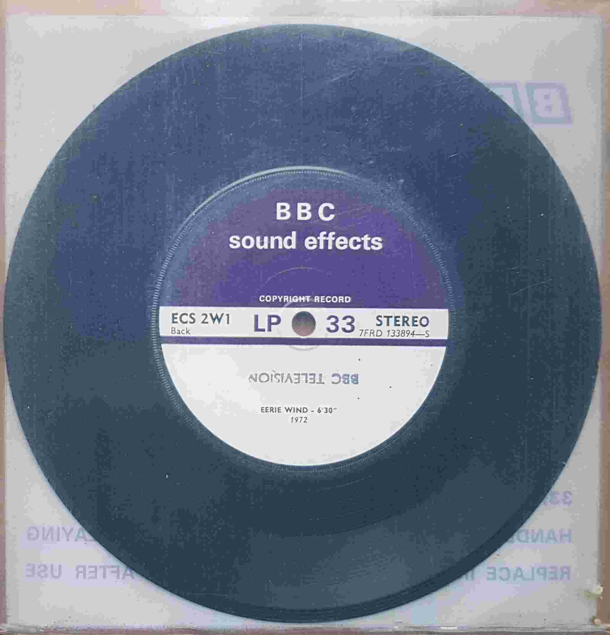 Picture of ECS 2W1 Wind in trees / Eerie wind by artist Not registered from the BBC records and Tapes library